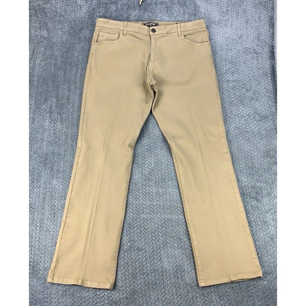 Jack Of Spades Khaki High Roller Comfort Fit Straight Leg Pants Mens Size 38x34